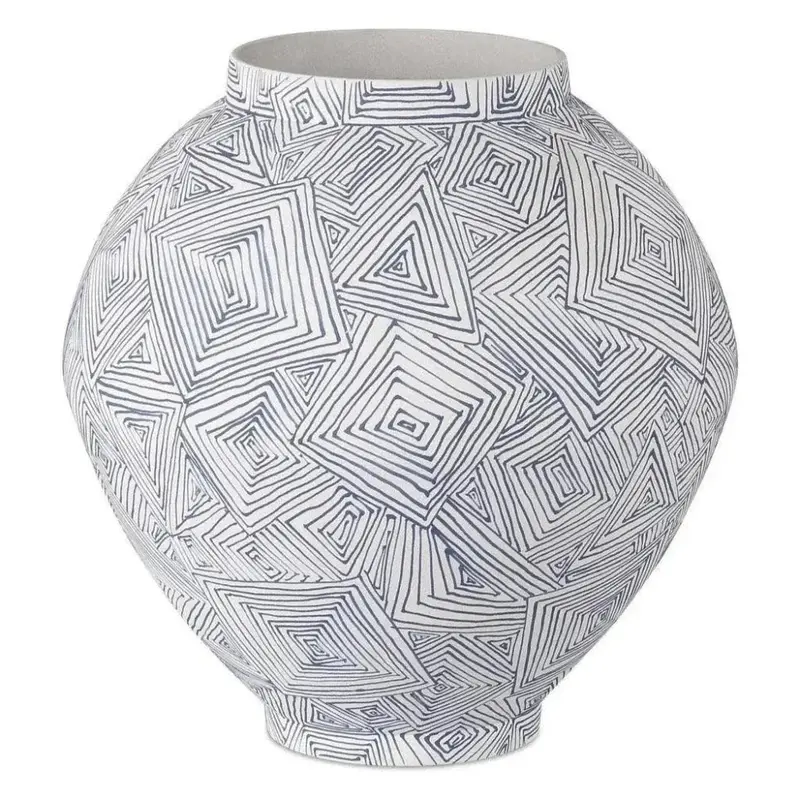 10.5-Inch Blue Porcelain Vase – Zag Collection 1