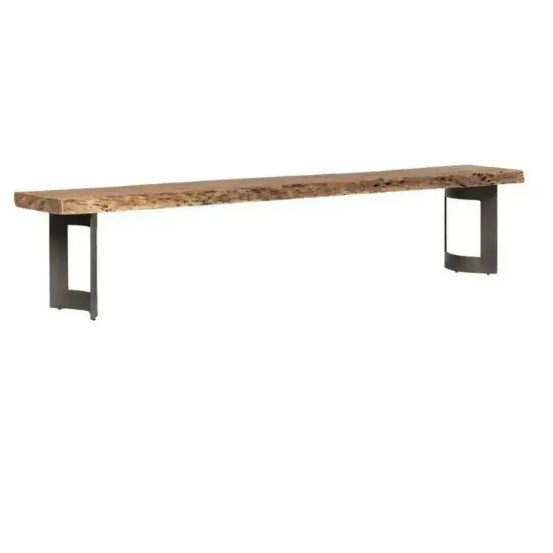 108-Inch Industrial Live Edge Dining Bench – Statement Seating 1