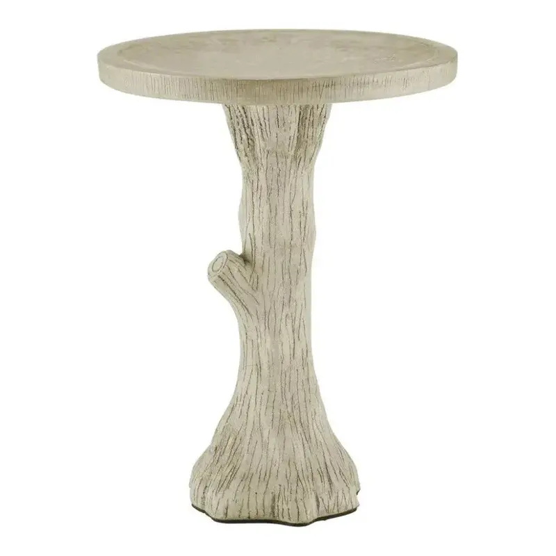 14-Inch Grey Bird Bath – Faux Bois Concrete And Iron Finish 1