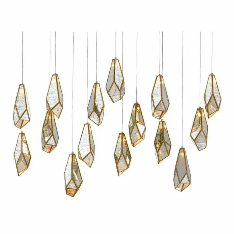 15-Light Glace Pendant With Dual-Tone Antique Brass And Silver Finish 1