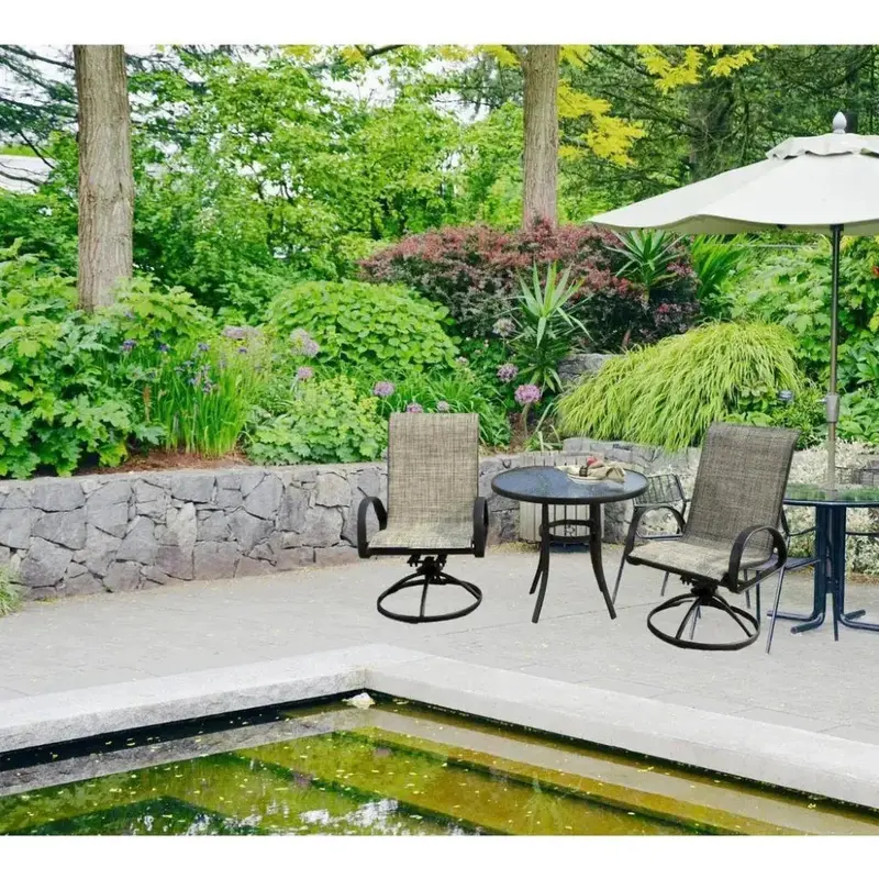 3-Piece Earth-Tone Bistro Set – Swivel Chairs For Two 1