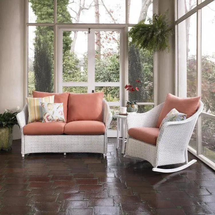 3-Piece Weekend Retreat Set: Wicker Loveseat + Rocker Chair 1
