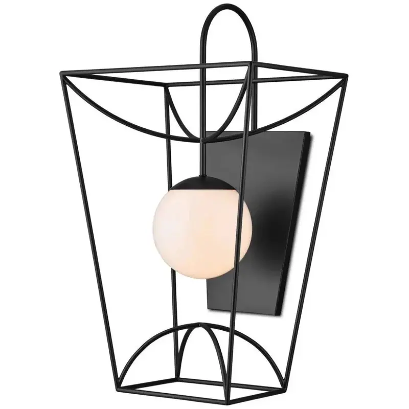 31-Inch Rochefort Black Metal And Glass Wall Sconce 1
