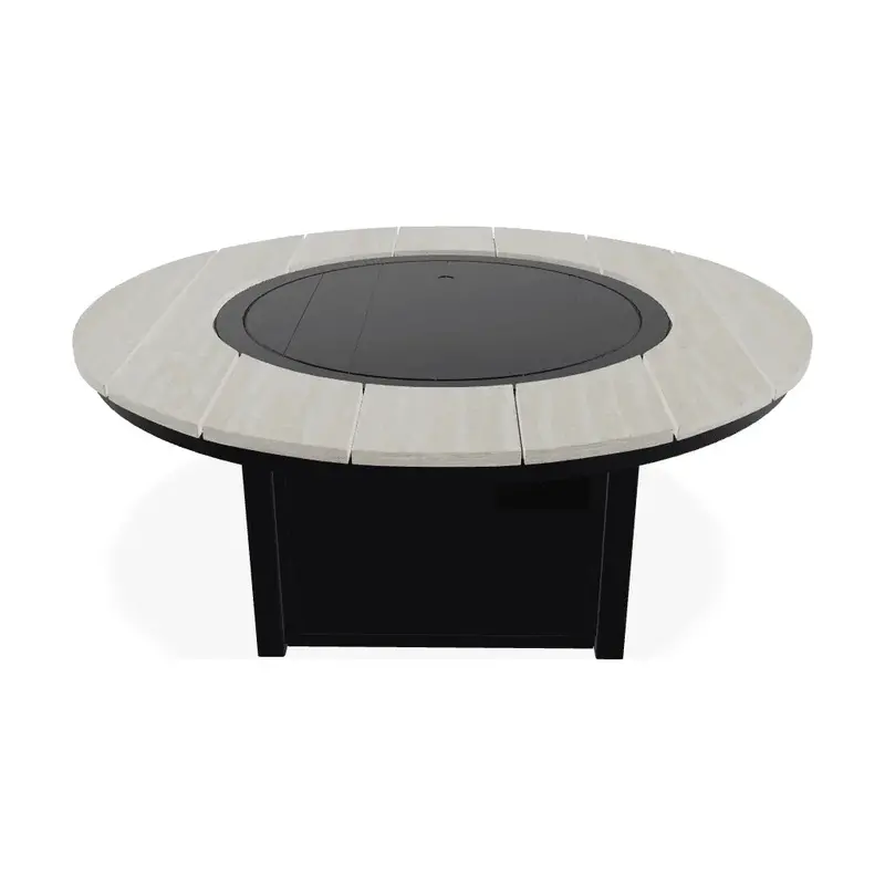54-Inch Round Polymer Chat-Height Outdoor Fire Table 1