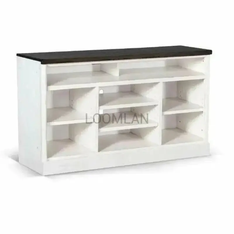55-Inch Black Media Console With Adjustable Shelving 1