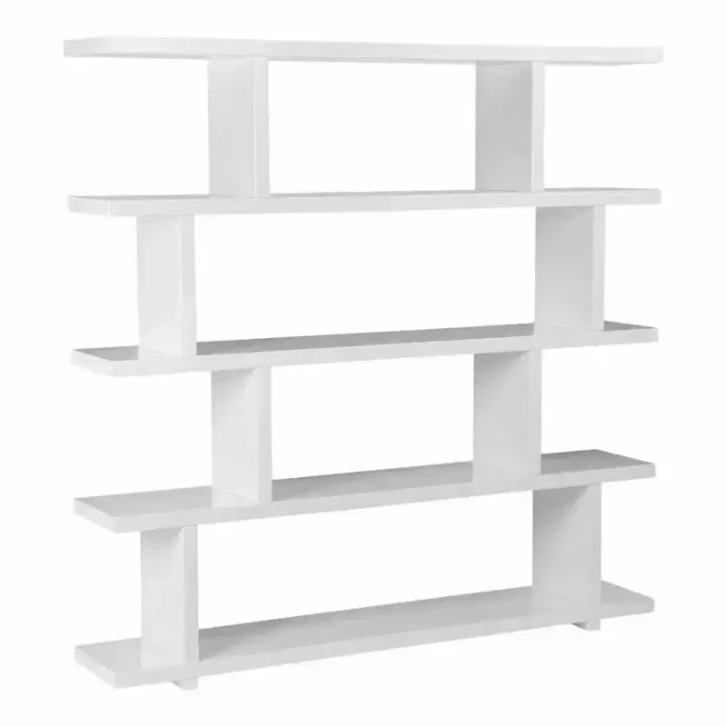 63-Inch Large White Contemporary Shelf — Clean Modular Design 1