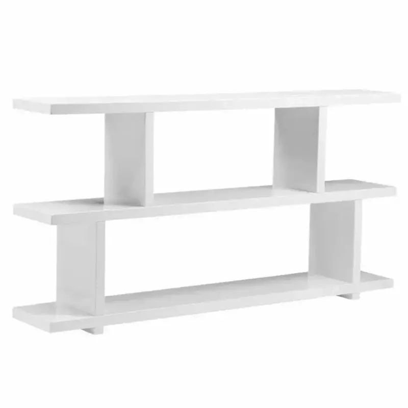 63-Inch Small White Contemporary Shelf — Minimalist Storage 1