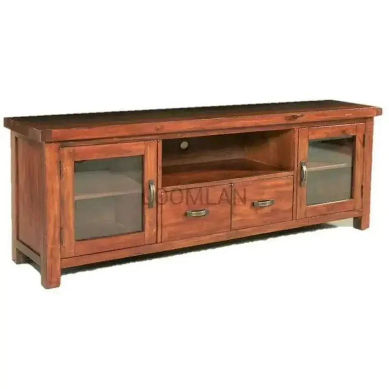 74-Inch Tv Stand With Glass Doors And Storage Drawers 1
