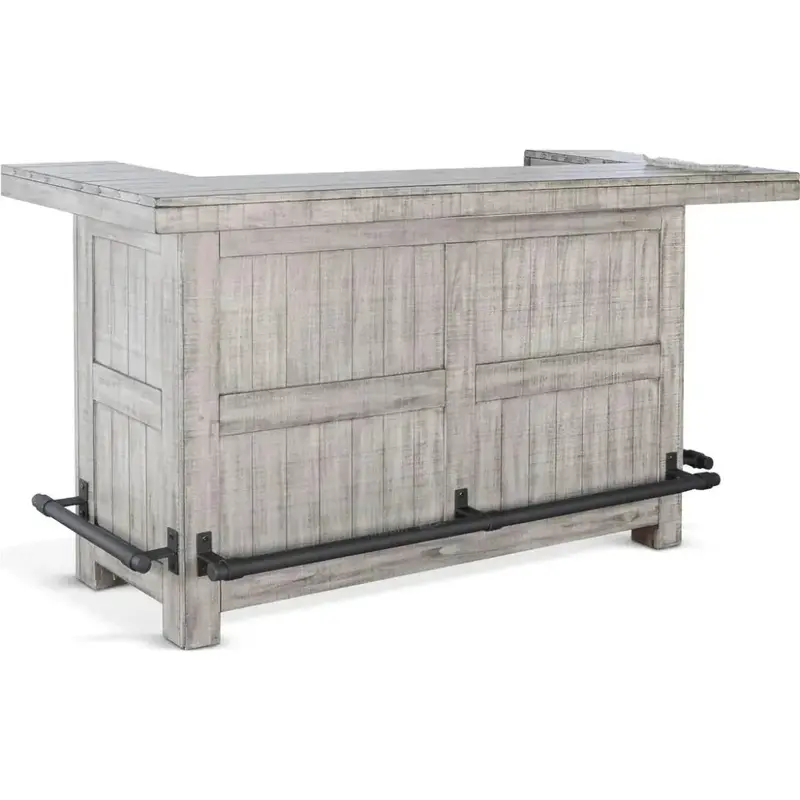 80-Inch Gray Basement Bar Counter And Server Unit 1