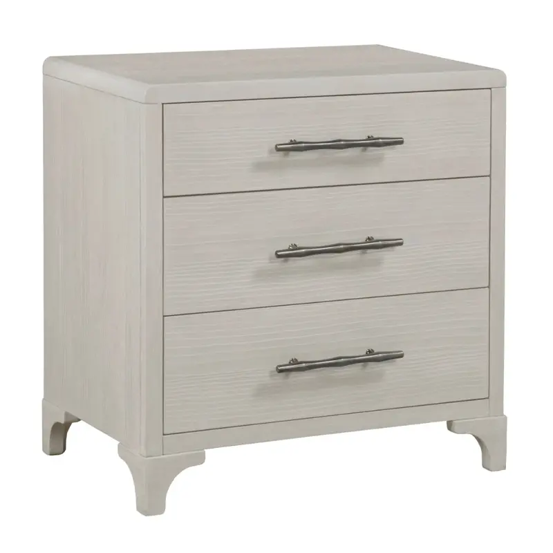 Abaco Contemporary White Nightstand With Three Drawers And Usb Charging Hub 1