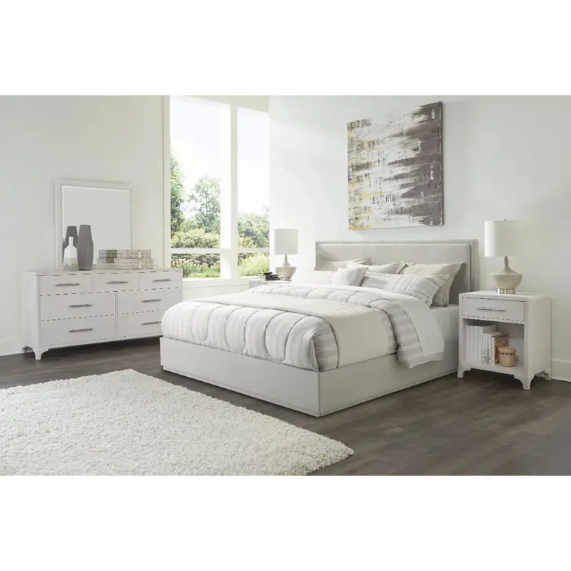 Abaco Upholstered White Bed Frame With Integrated Usb Ports – Queen Size (Set Of 4) 1