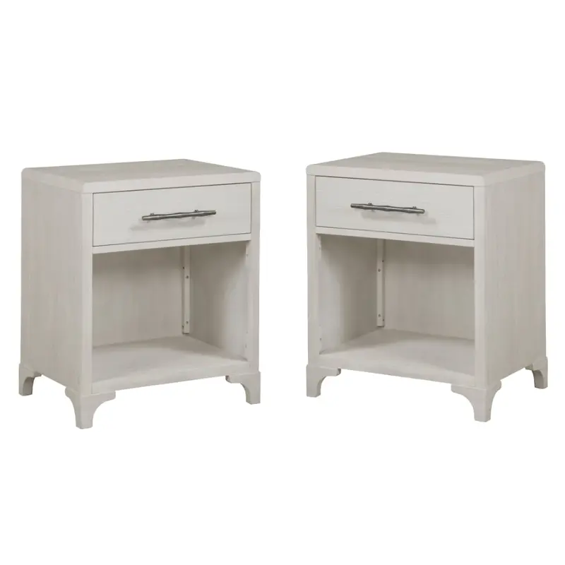 Abaco White One-Drawer Nightstand – Matching Pair 1