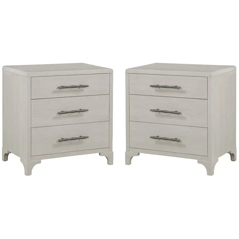 Abaco White Three-Drawer Nightstand – Coordinating Set Of 2 1