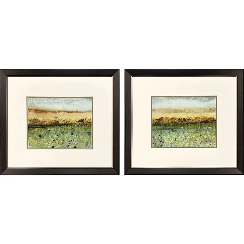 Abstract Open Field Framed Wall Art Duo 1