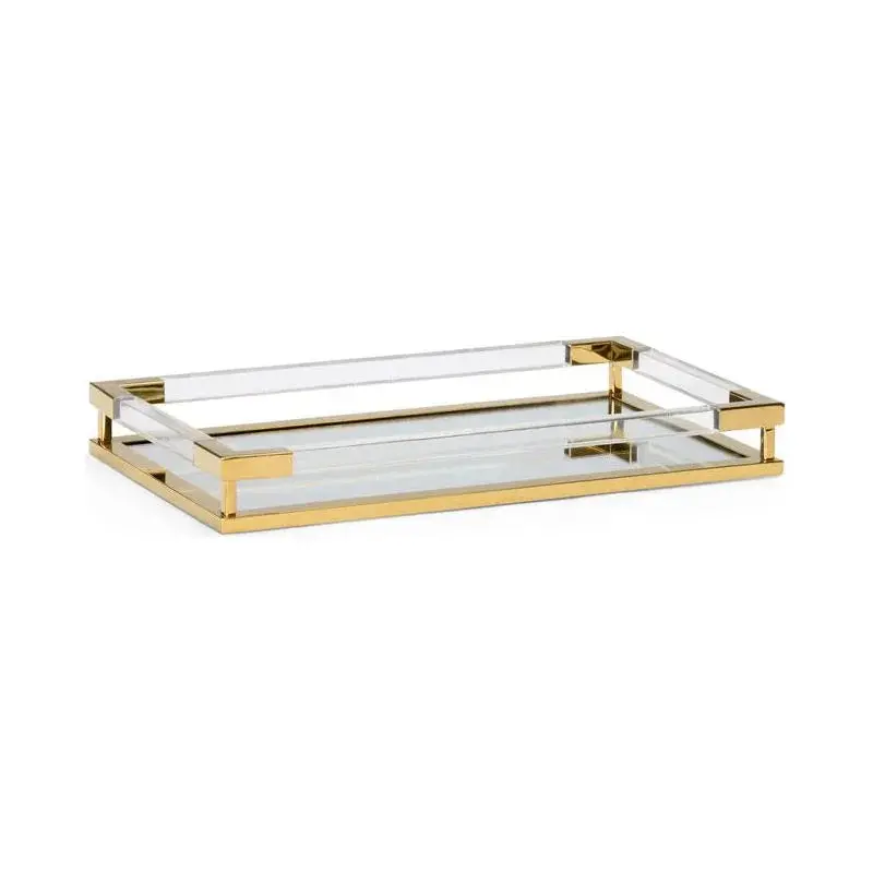 Acrylic-Handled Iron-Framed Serving Tray 1