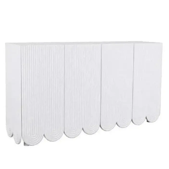 Adelia White Solid Wood Sideboard – Modern Storage Cabinet 1