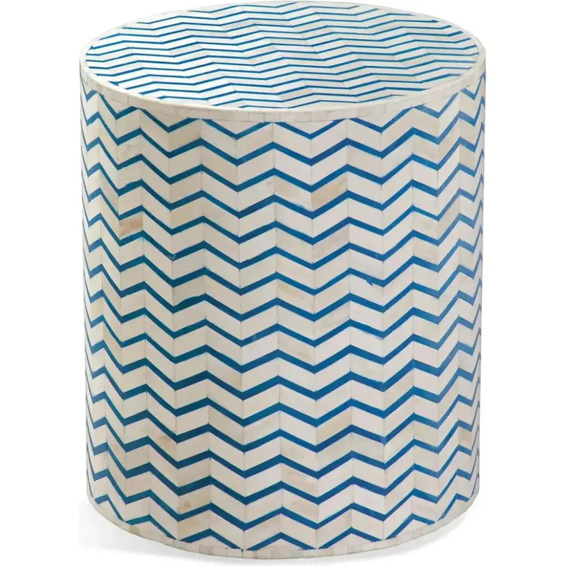 Aden Blue Mdf And Resin Accent Table 1