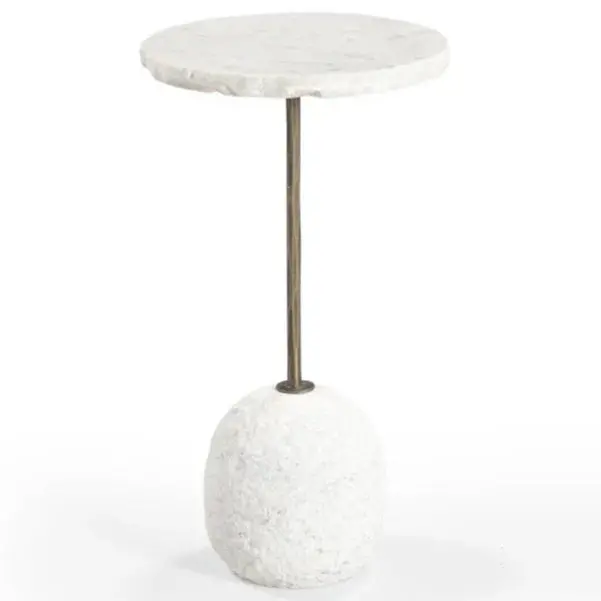 Aeirith White Marble Accent Table 1