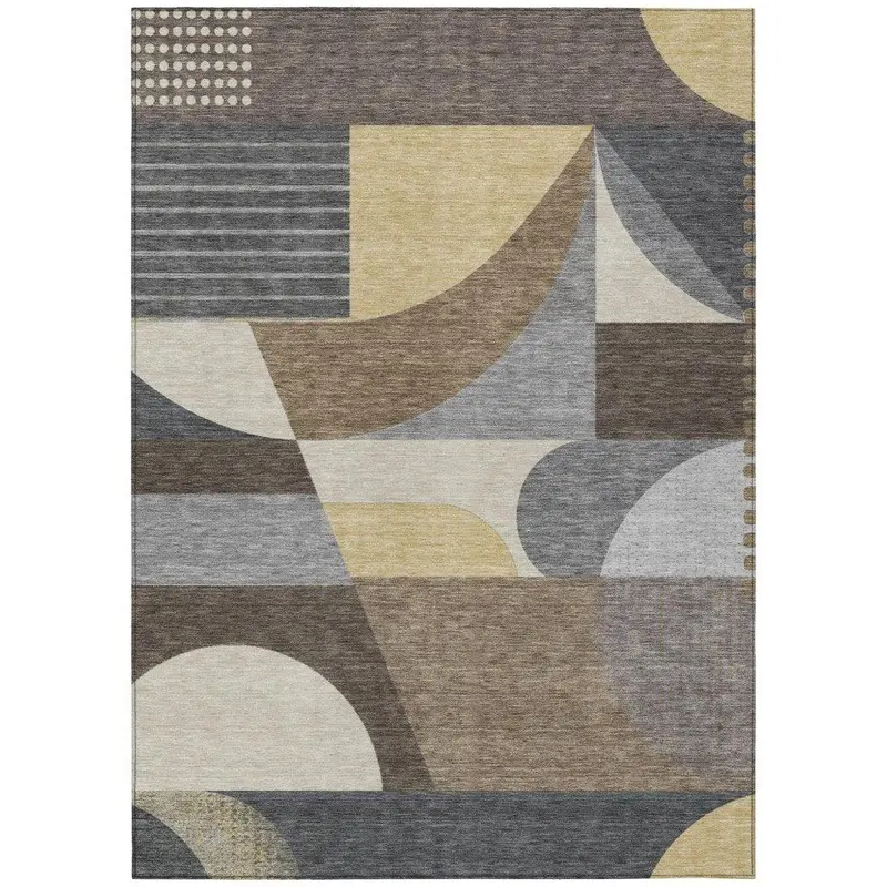 Aeleth Brown Durable Outdoor Rug 2