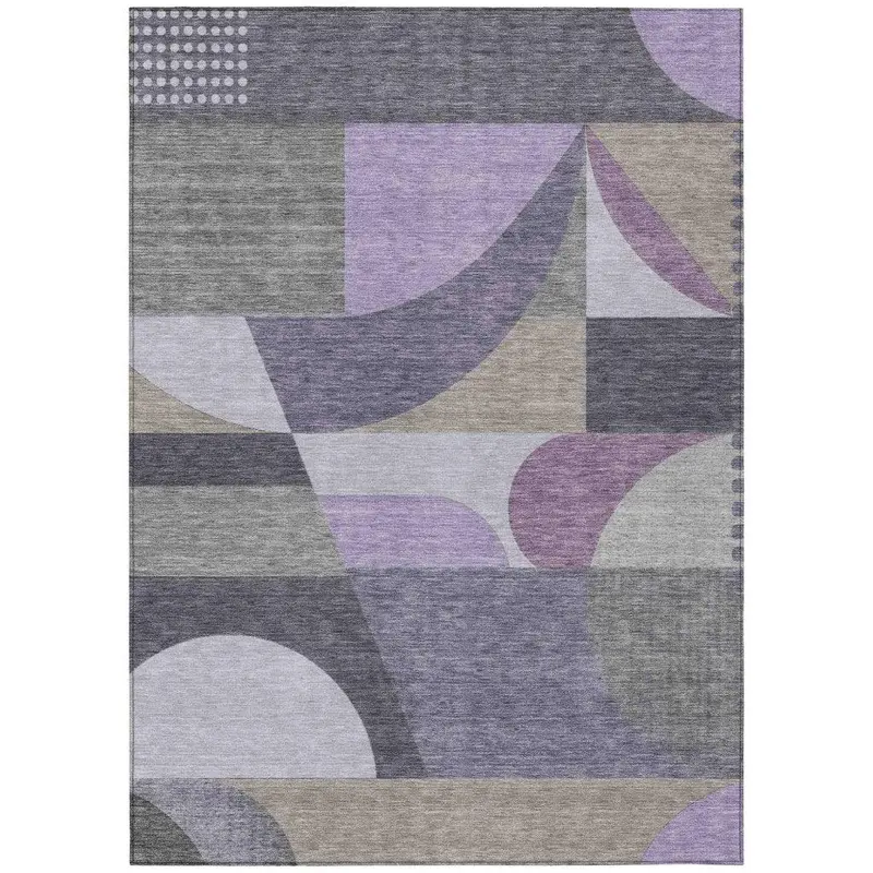 Aeleth Purple Outdoor-Friendly Washable Rug 2