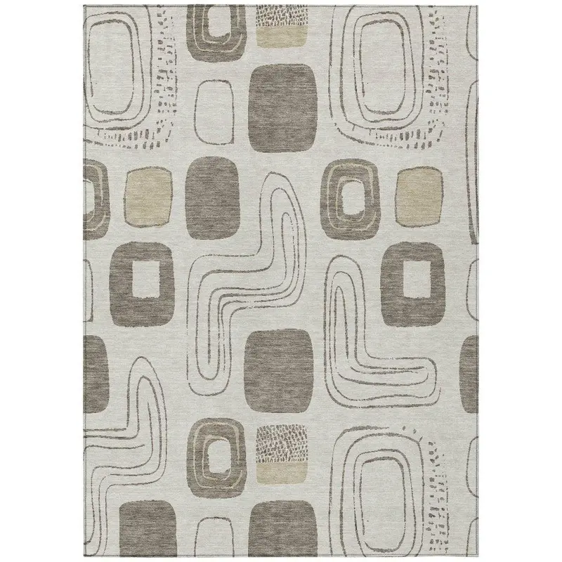 Aelira Brown Textured Indoor-Outdoor Mat – Earthy Aesthetic, Reinforced Binding 2
