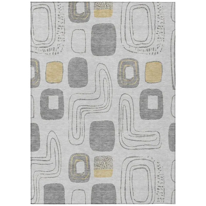 Aelira Gray Modern Outdoor Rug – Cool-Tone Design, Weather-Durable & Low-Maintenance 2