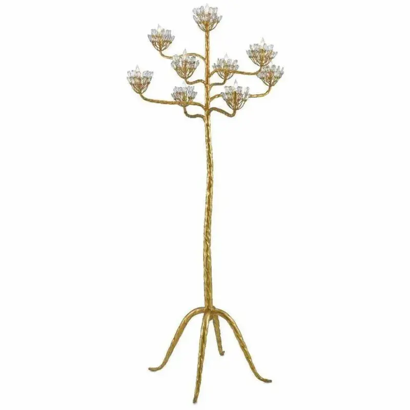 Agave Americana Gold Leaf Floor Candelabra By Skouras 1