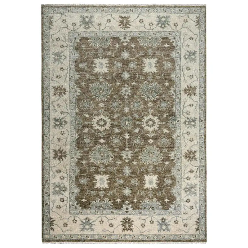Aida Floral Brown Living Room Area Rug 1