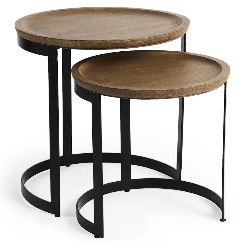 Aisley Wooden Nesting Side Tables – Set Of 2 1