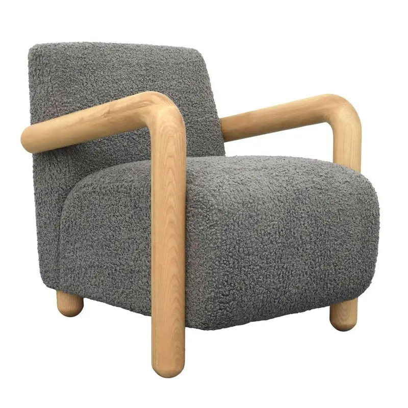 Alaska Storm Grey Fabric Accent Club Chair 1