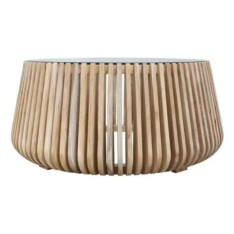 Alder Teak Round Coffee Table – Indoor Or Outdoor Use 1