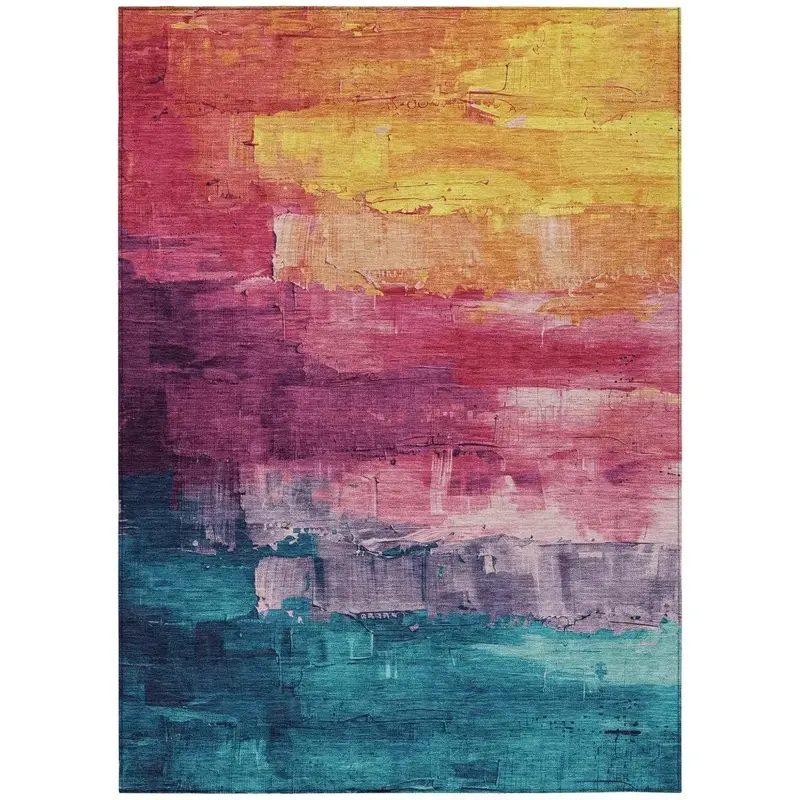 Alderra Red High-Traffic Indoor-Outdoor Rug – Non-Slip Washable Floor Mat 2