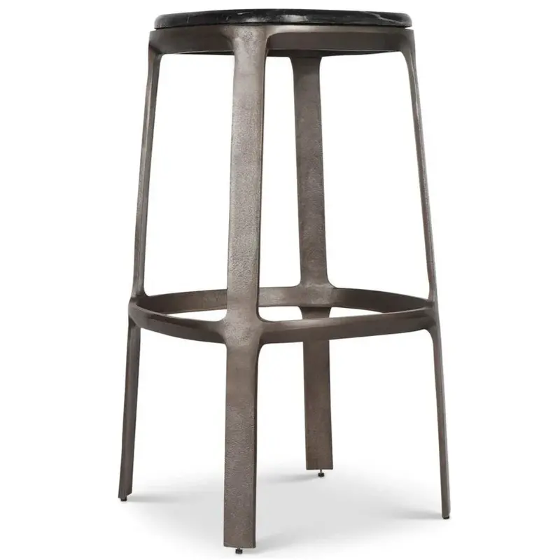 Alfie Marble-Top Bar Height Stool 1