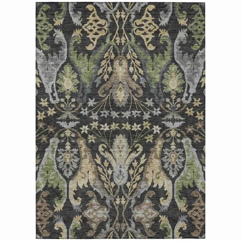 Alfreda Jet Black Outdoor Area Rug – Sleek Finish & Pet-Friendly Surface 2