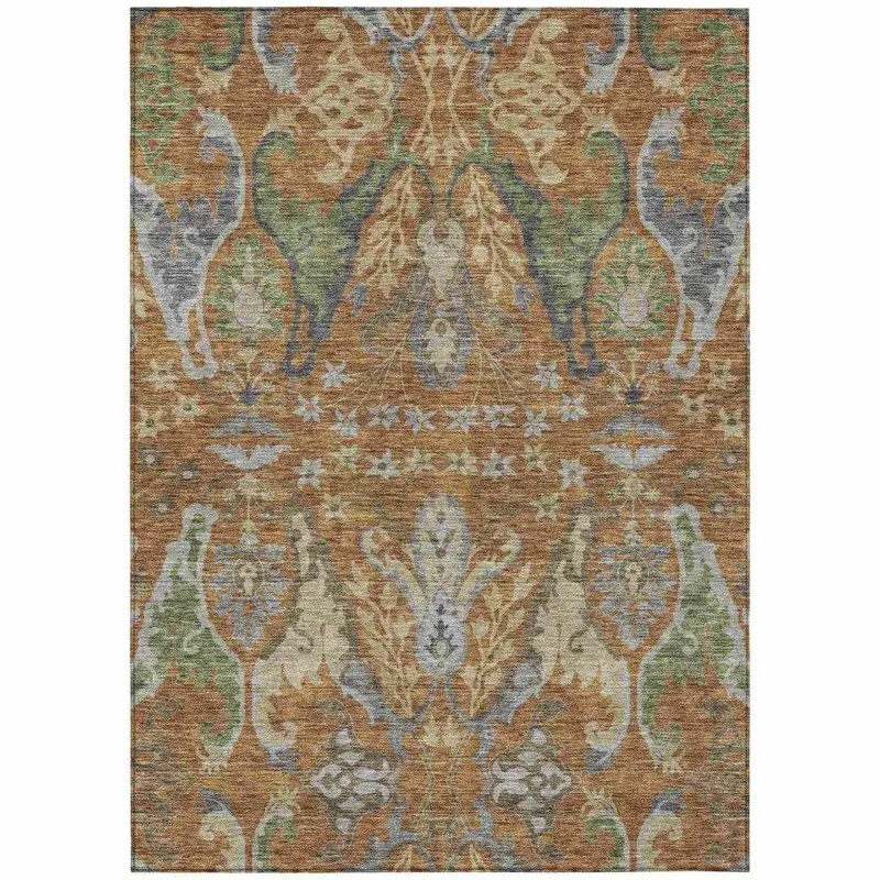 Alfreda Rust Orange Indoor/Outdoor Rug – Warm Hue With Anti-Slip Backing 2