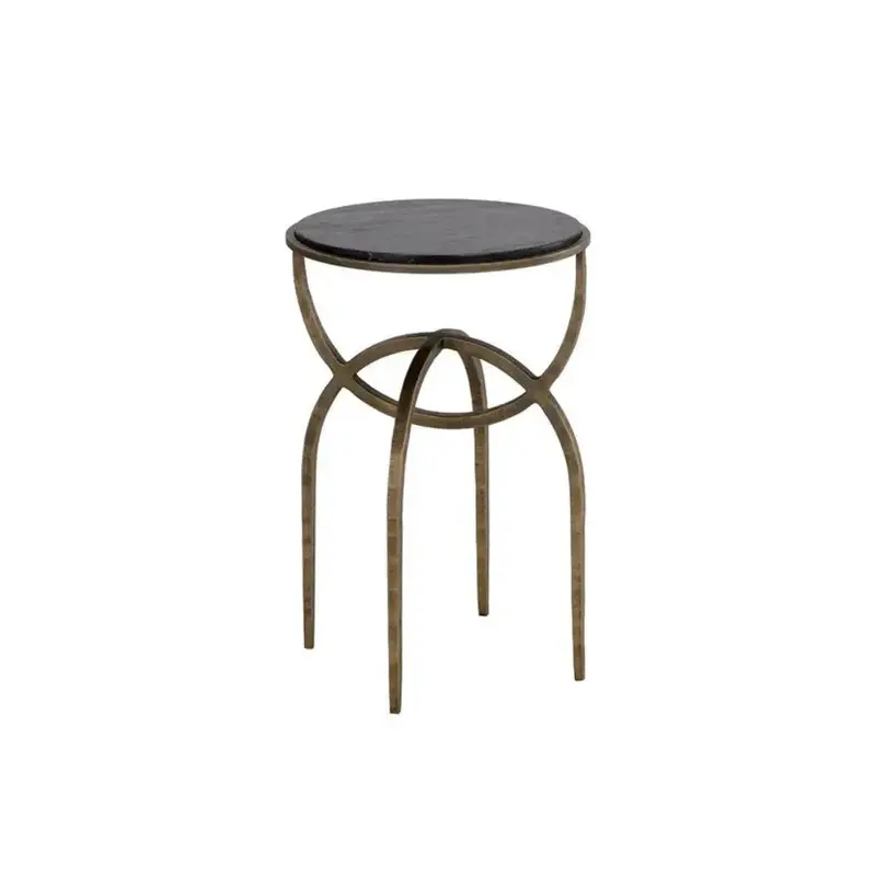 Alicent Elegant Marble-Topped Round Side Table 1