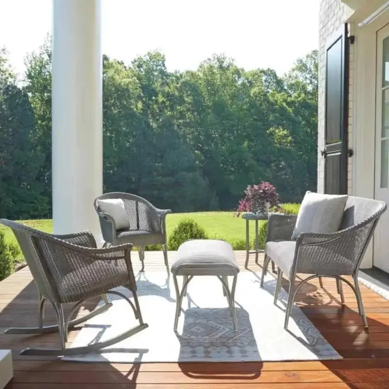 All-Season 5-Piece Lounge Seating Set With Settee And Ottoman 1