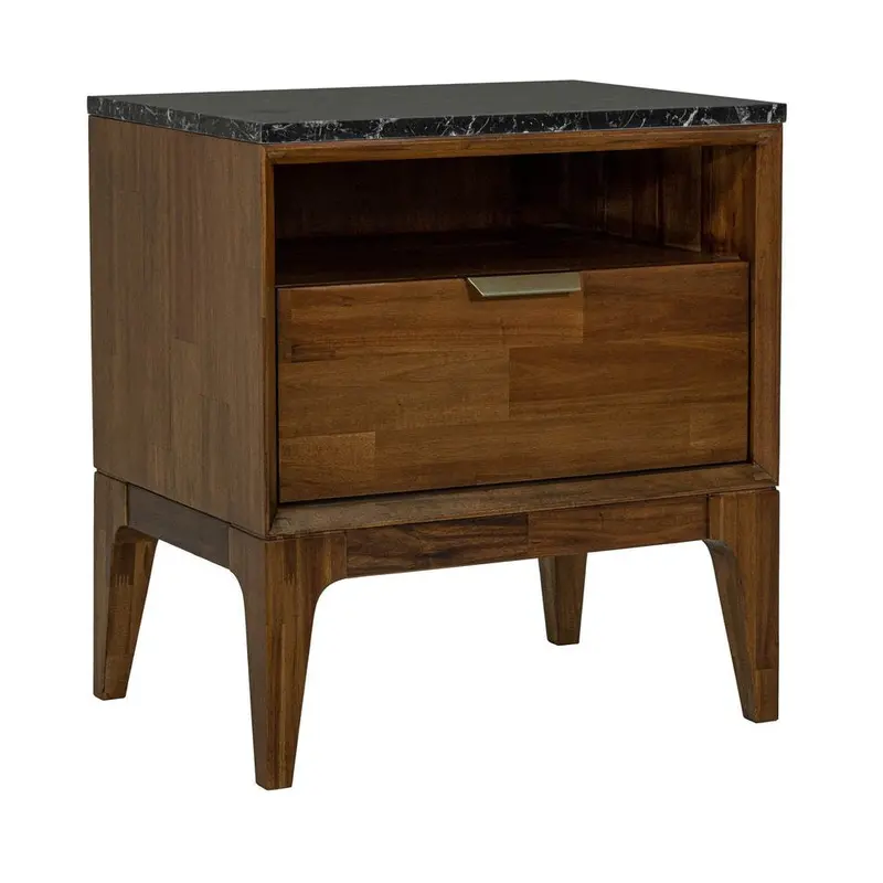 Allure Single-Drawer Wooden Nightstand For Bedroom Storage 1