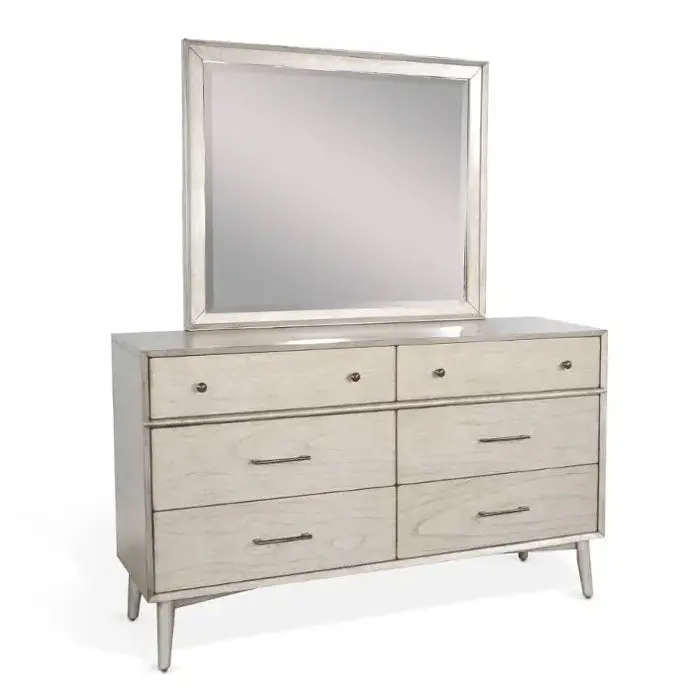 American Modern 6-Drawer Dresser With Full-Length Mirror 1