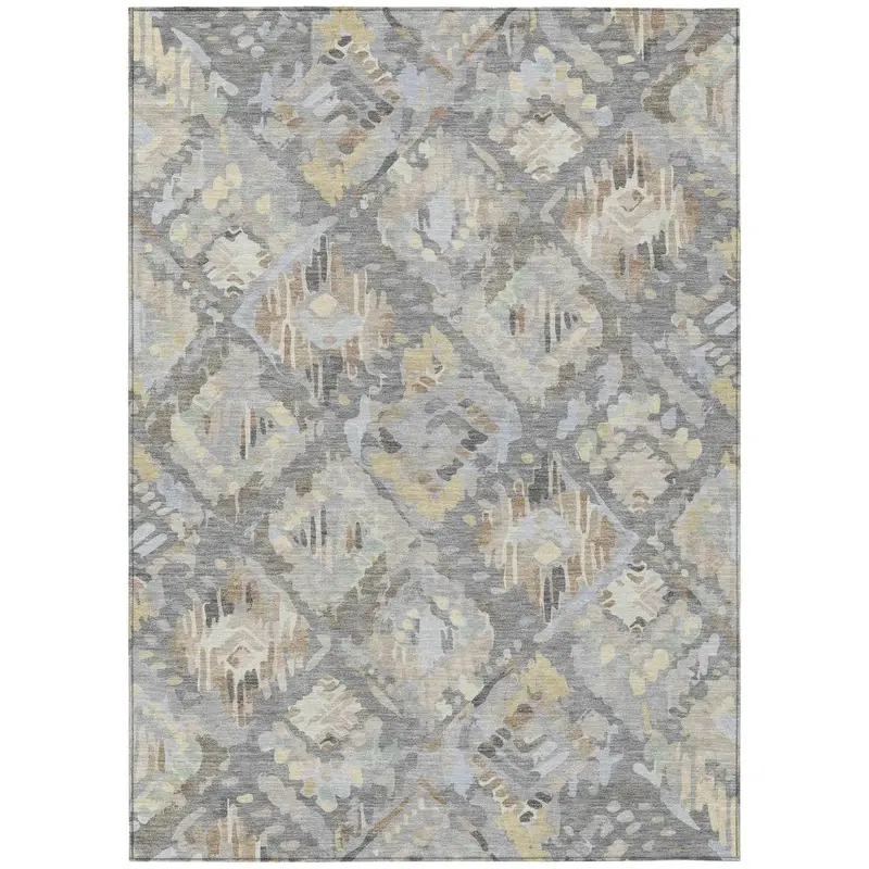 Amethira Gray Contemporary Indoor-Outdoor Rug 2