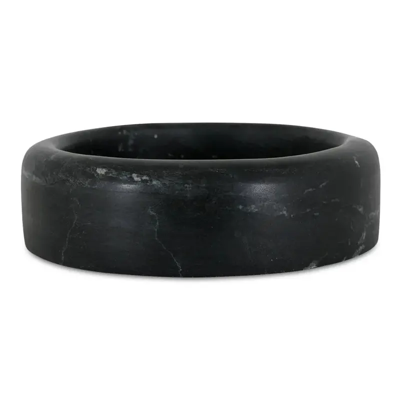 Anais Marble Catchall Tray – Minimalist Black Or White Stone Accent 1