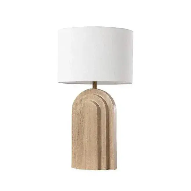 Ancona Handcrafted Natural Travertine Table Lamp 1