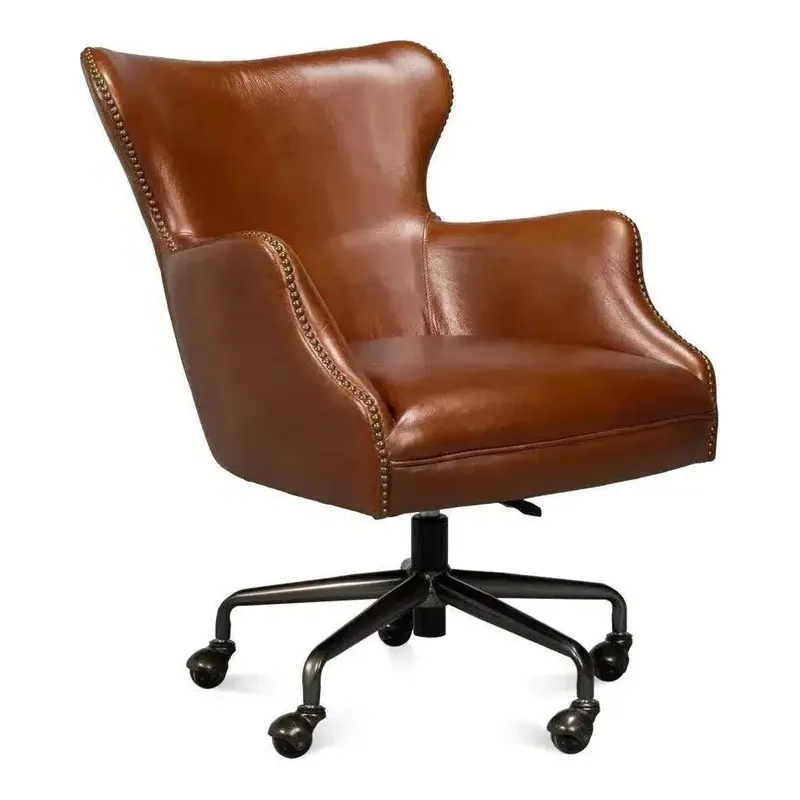 Andrew Jackson Havana Leather Swivel Desk Chair 1