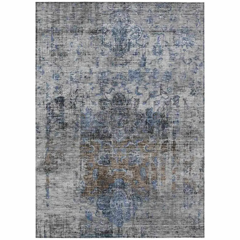 Anna Blue Indoor-Outdoor Area Rug – All-Weather Washable Mat 2