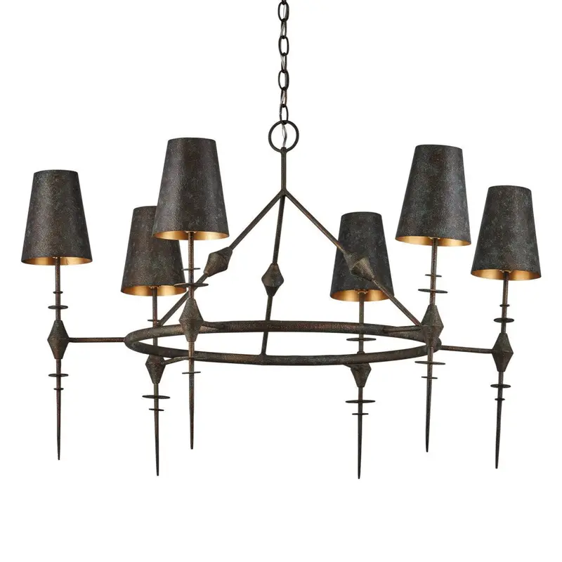 Anselm Six-Light Black Metal Chandelier 1