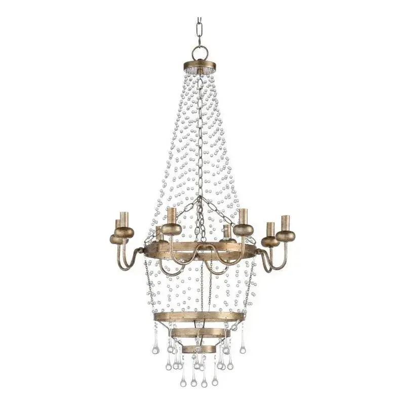 Ansley Vintage Silver Chandelier With Crystal Accents 1