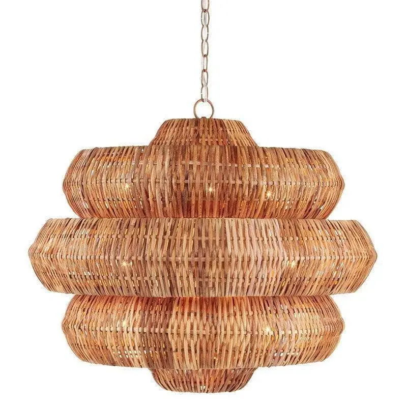 Antibes Chandelier – 30-Inch Khaki And Natural Finish 1