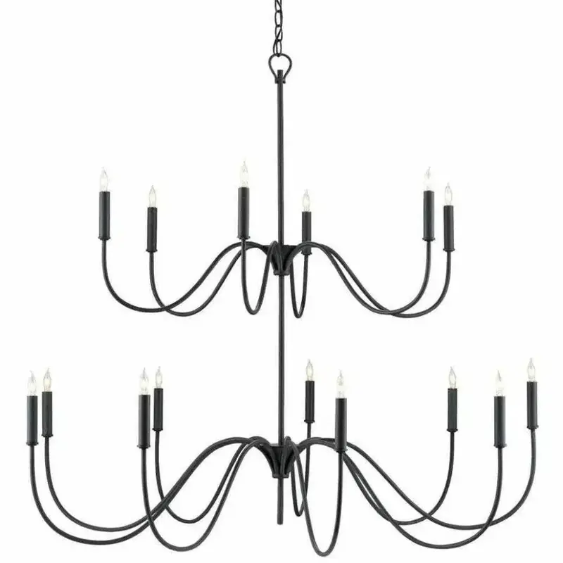 Antique Black Tirrell Standard-Sized Chandelier 1
