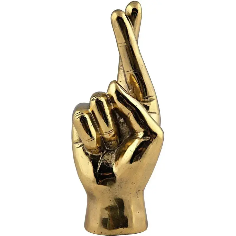 Antique Brass Hand Gesture Sculpture – Artisan-Crafted 1