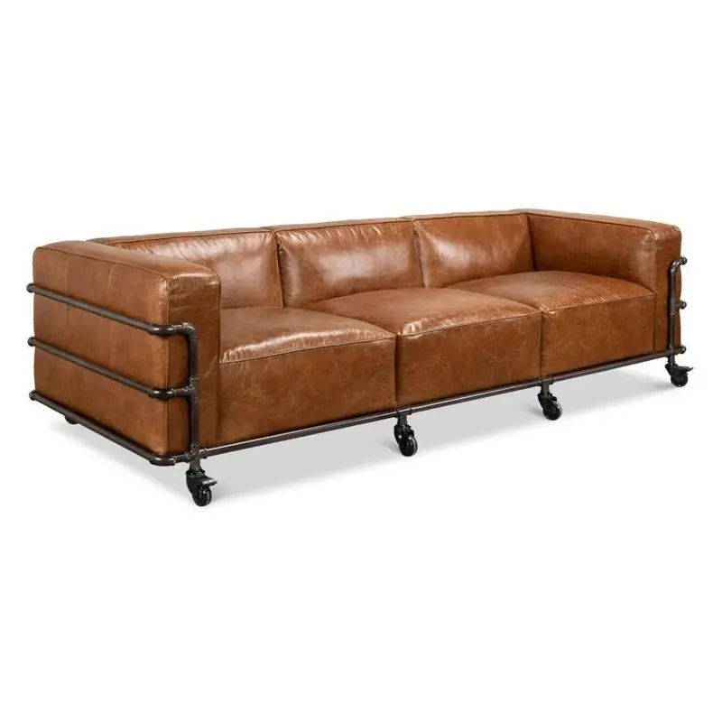Antwerp Vintage-Style Full-Grain Leather Sofa 1